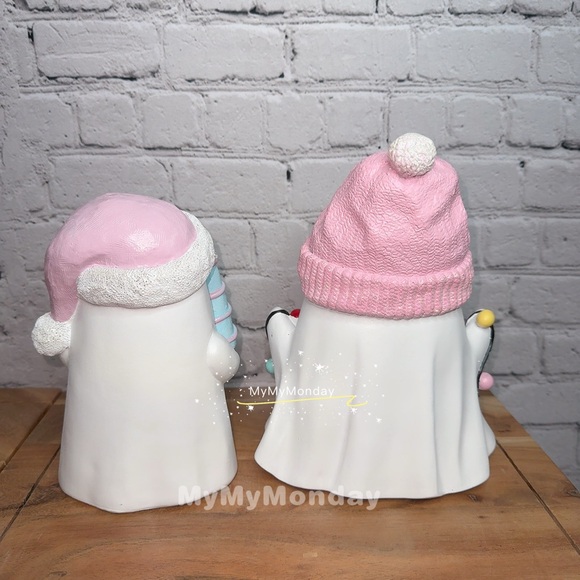 Christmas Ghost with Pink Beanie Set - Picture 2 of 4